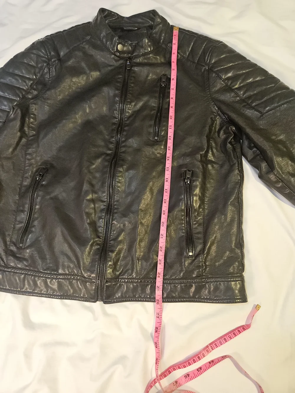 Marc Anthony Black Faux Leather Moto Jacket